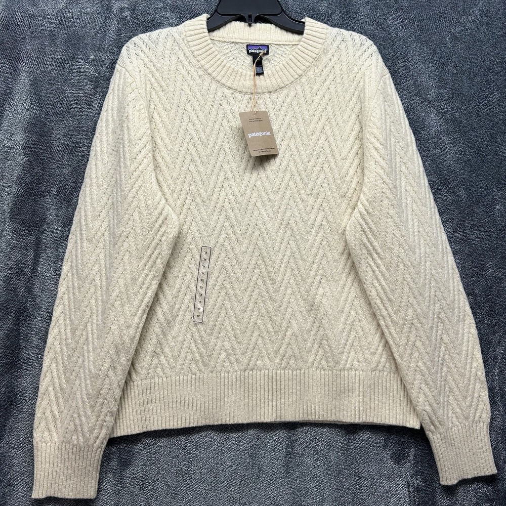 Patagonia Womens Size XL Beige Recycled Wool Blend Crewneck Sweater